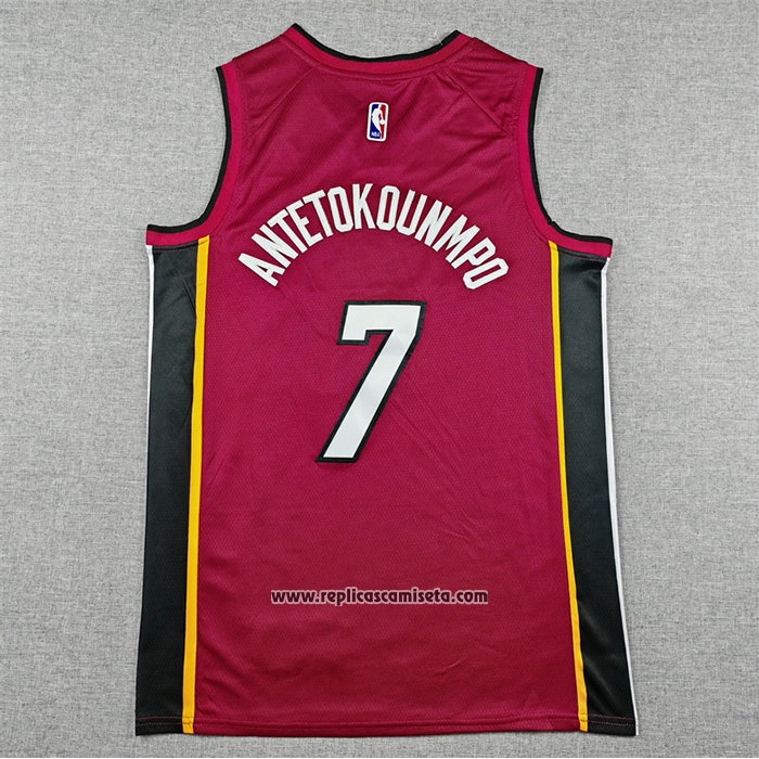Camiseta Miami Heat Giannis Antetokounmpo NO 7 Statement Rojo